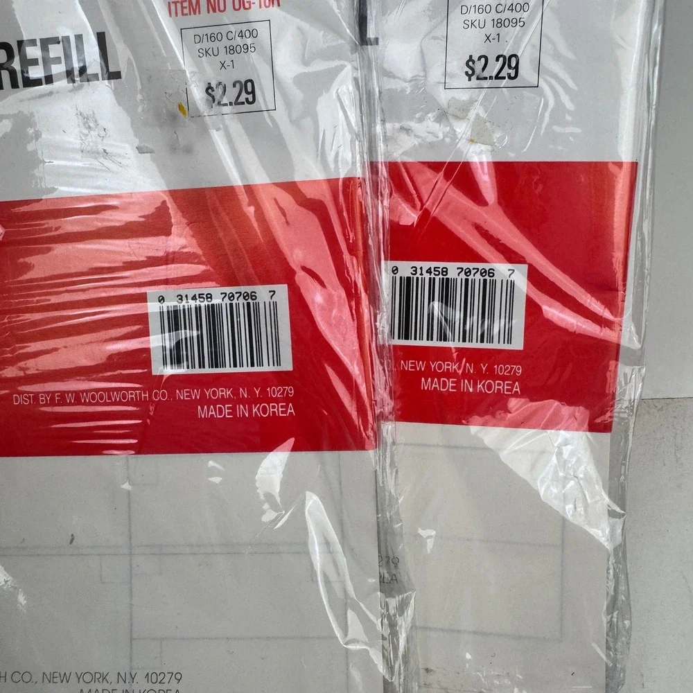 2 Pkgs Vtg FW Woolworths Organizer Refill Papers White Gray Sheets READ